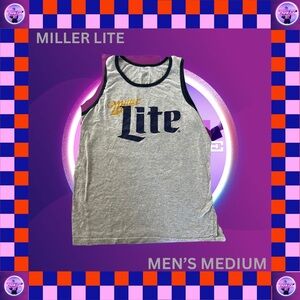 Grey & blue Miller Lite beer tank top